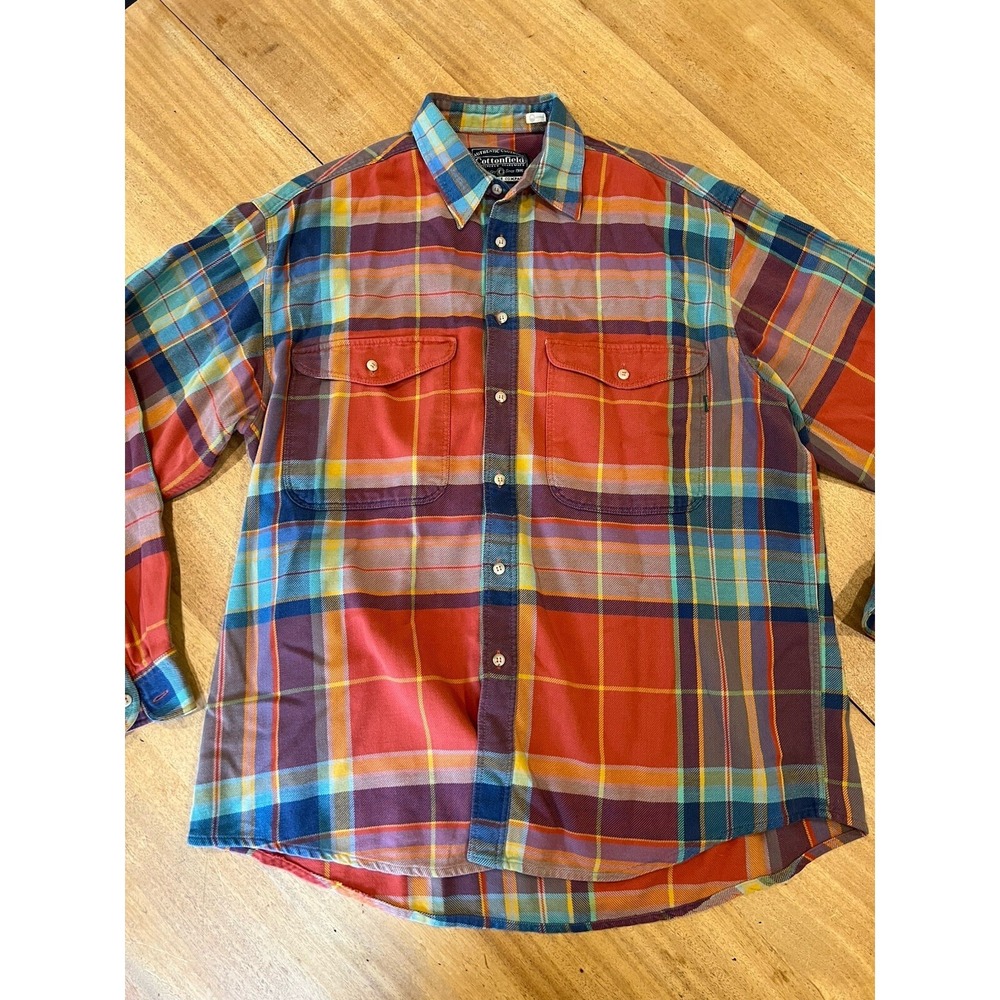 Cottonfield Casual Wear plaid shirt XL Mens Nature Company Outdoor Hiking‎